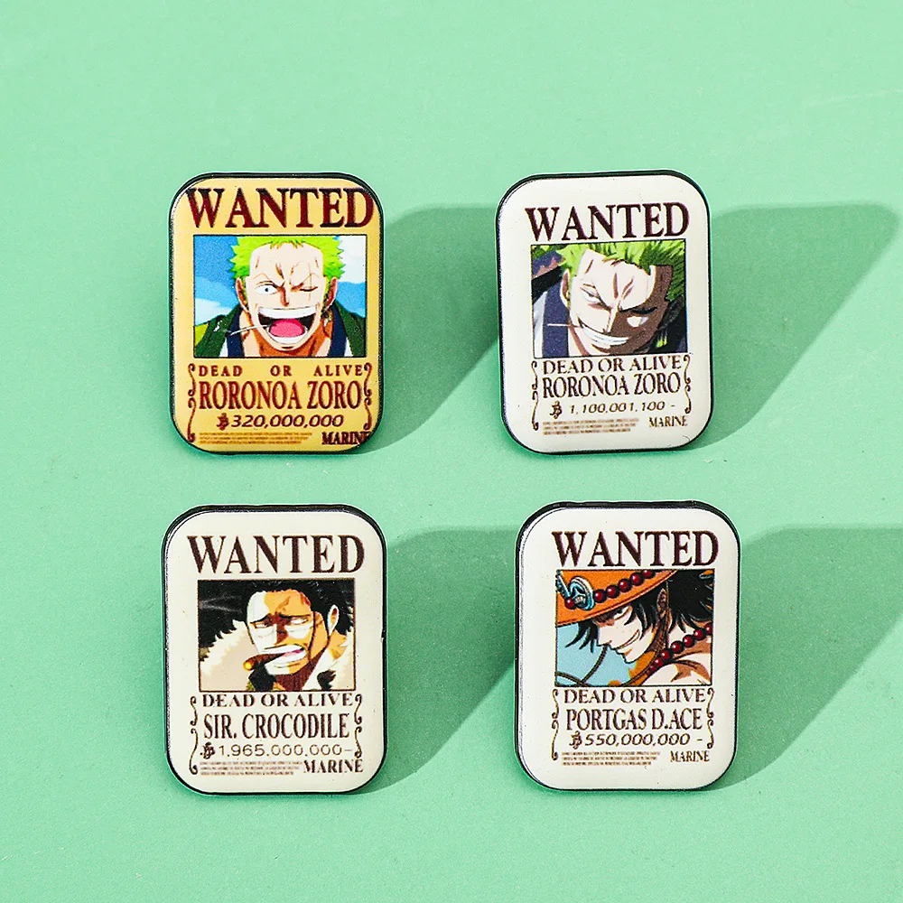Japanese Cartoon Anime Luffy Metal Badge One Piece Zoro Alloy Printed Brooch Badge Pin Fashion Toys Anime Cartoon Frind Kawaii