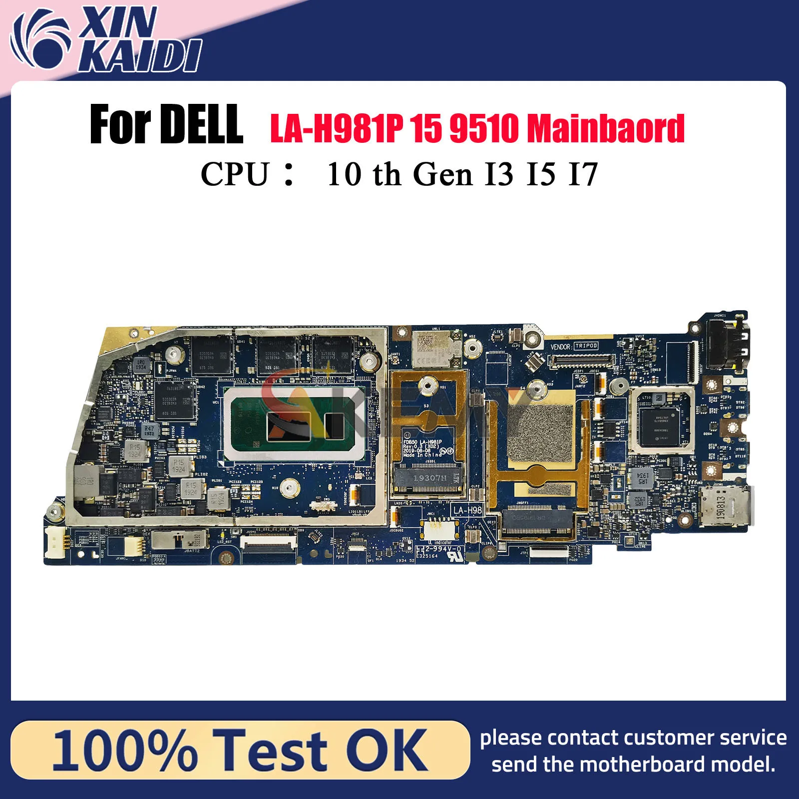 

Материнская плата для ноутбука Dell Latitude 9510 FDB50 LA-H981P с процессором I5 I7 RAM 8G/16G 0X20H5 097KR9 0X1G65 100% протестировано, ОК