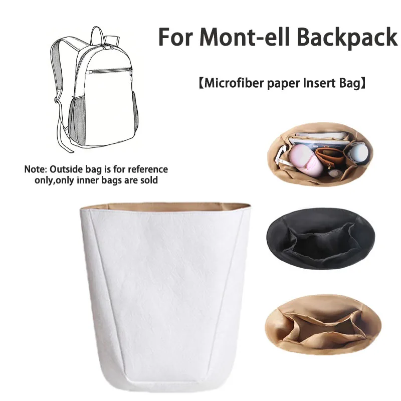 EverToner For Mont-ell 15L Backpack Microfiber paper Insert Inner Bag Support Double Shoulder cosmetic Bag
