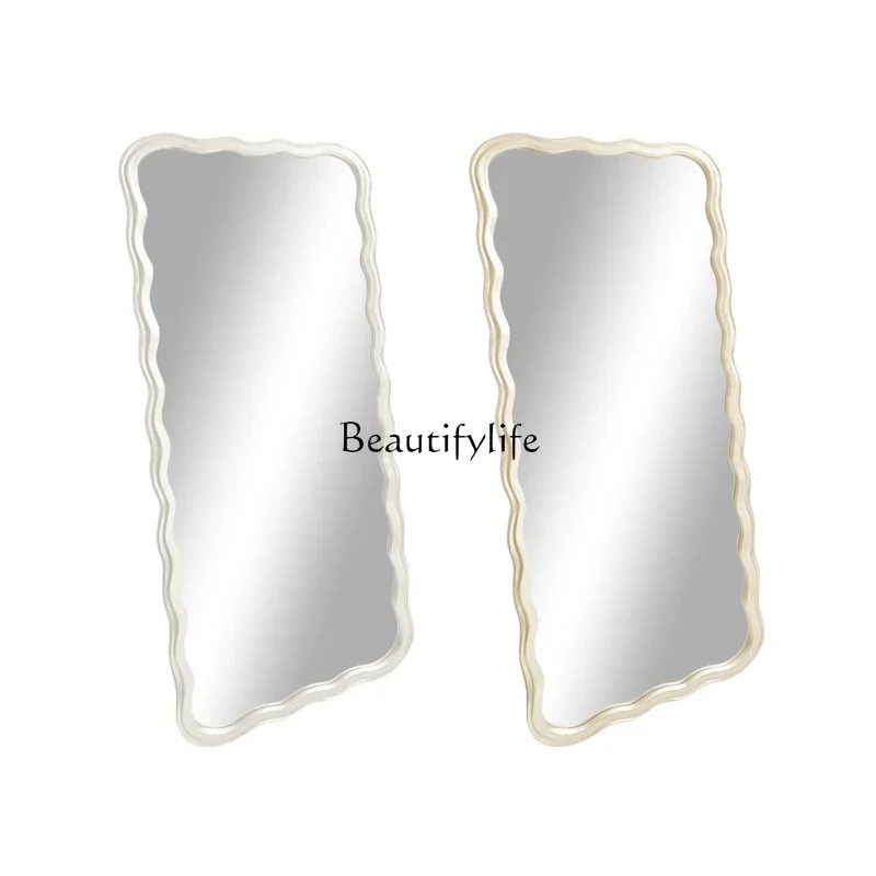 

04**French cream wind wave retro white floor mirror home Internet celebrity ins wall hanging