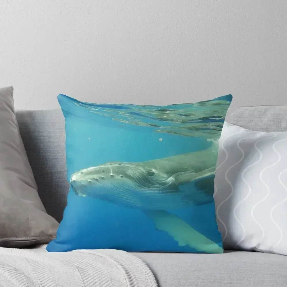 Friendly Humpback whale calf Throw Pillow Throw Pillow Covers anime girl pillow