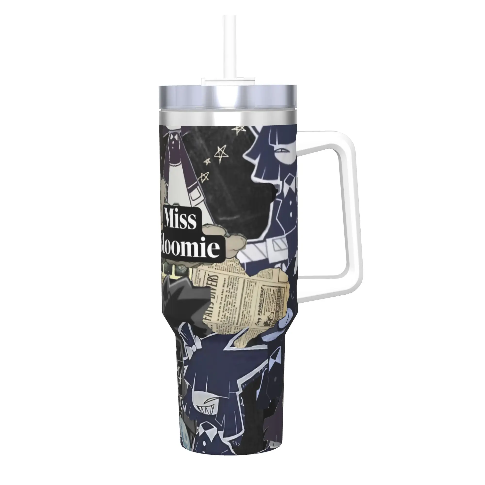 FPE Fundamental Paper Education Tumbler With Straw  Stainless Steel Travel Mug Double Wall Vacuum Insulated for Cold Or Hot 40oz