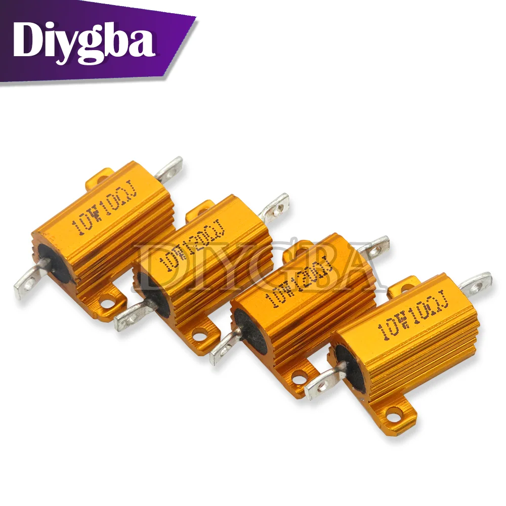 DIYGBA-Résistance transporteurs inée en aluminium, boîtier d\'alimentation en métal, résistance jas24, 0.01 ~ 30K, 1, 2, 3, 5, 6, 8, 10, 20, 100,