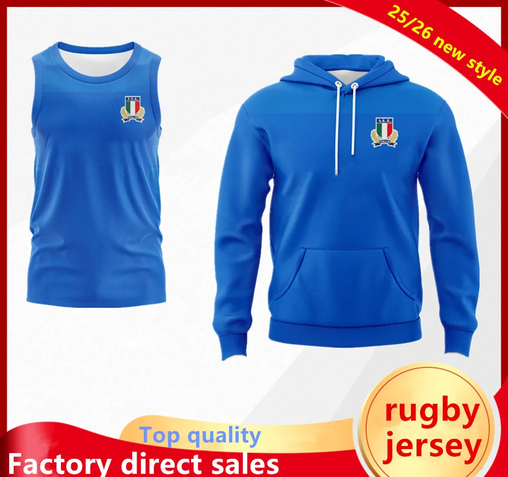 2025/26 Italy rugby jersey Woman man children vest jacket Hoodie t-shirt rugby shirt kids Age 3~13 years old