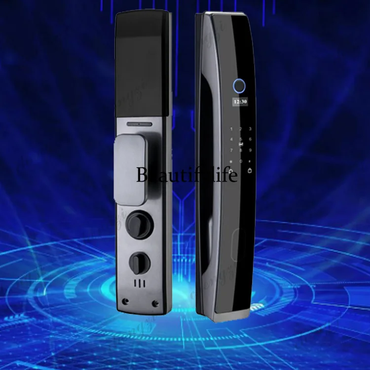 Outdoor waterproof smart double door fingerprint lock facial recognition electronic lock opposite door anti-theft password lock
