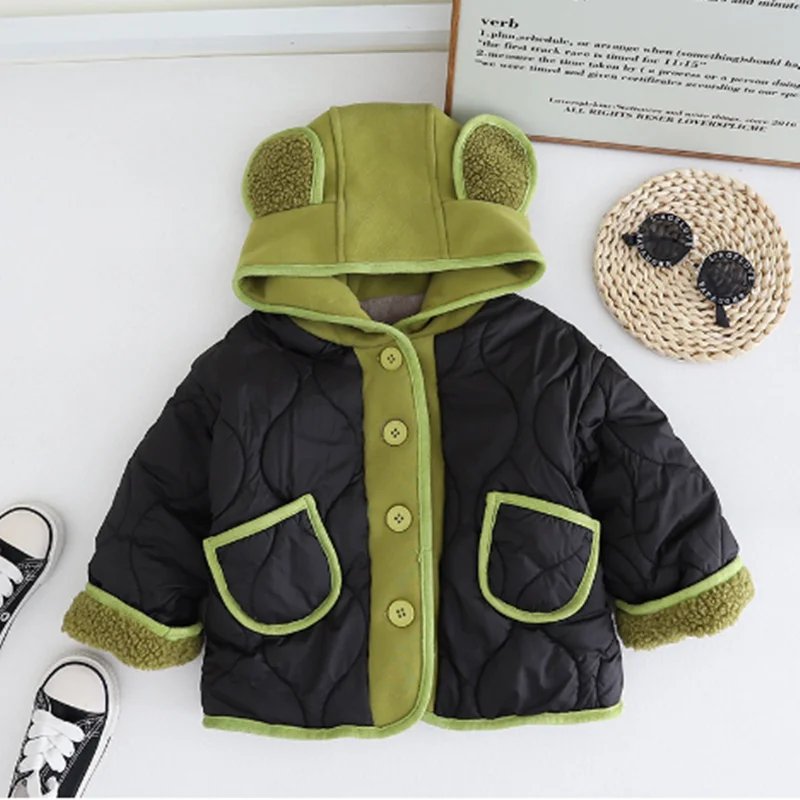 

Boys Thick Coats Winter Children Cotton Velvet Jackets Hoodies For Baby Girl Outerwear Kids Warm Clothes Outdoors Tops Toddler