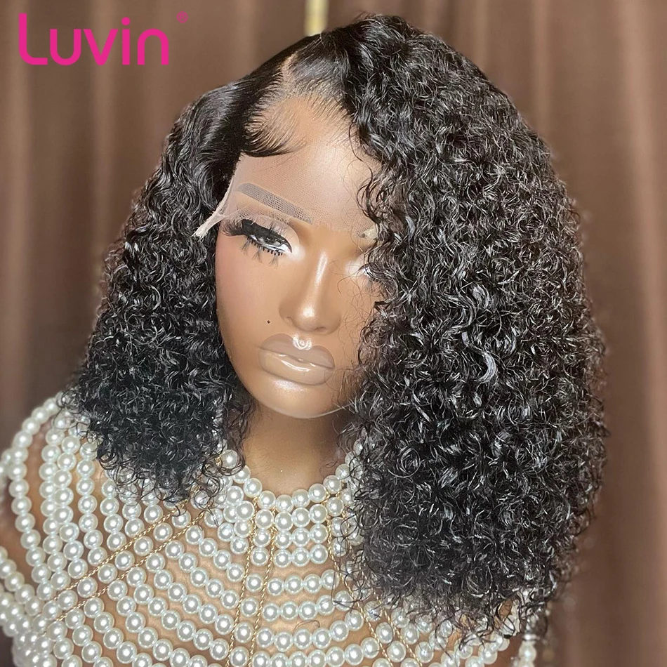 Luvin 13x6 Deep Wave Lace Frontal Bob Wig Pre Plucked 13x4 Human Hair Wigs Short 5x5 Bob Glueless Wig Ready To Wear For Women