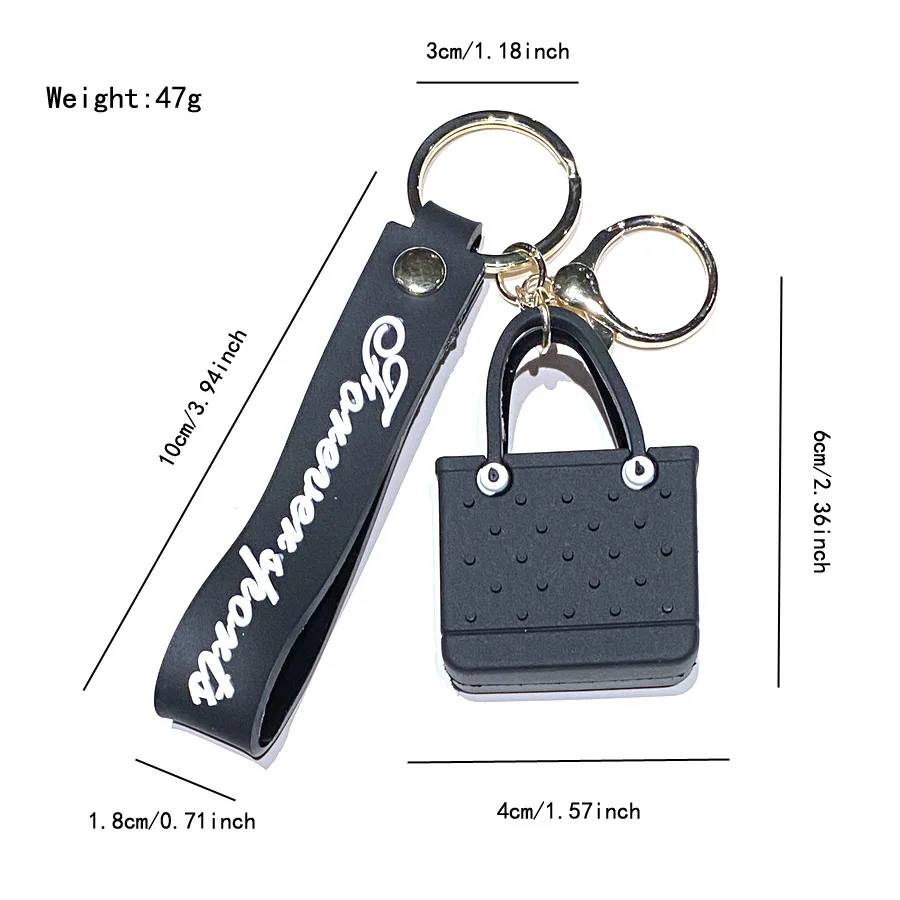 Fashion Keychain Cartoon Backpack Key Ring Silicone Bag Pendants Accessories Key Chains Jewelry for Girl Women Christmas Gift