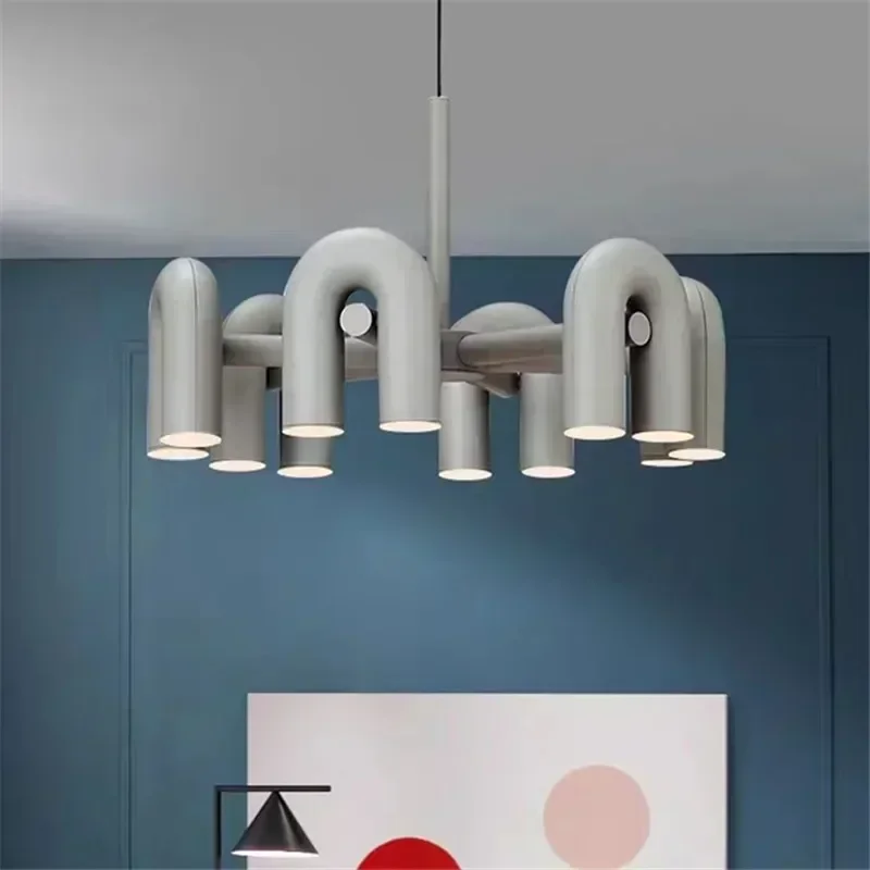 

Modern Salon Chandeliers Home Decoration Creative Rotatable U Shap Tube Led Lamp Living Room Dining Bar Pendant Light Lightings