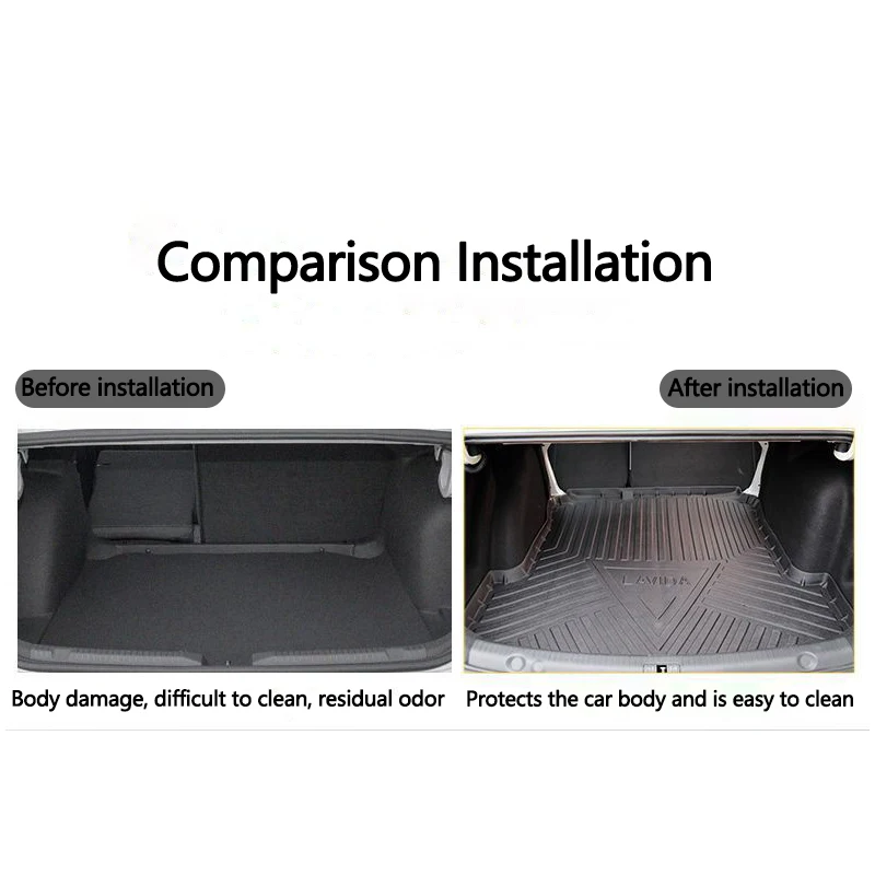 Car Boot Cargo Pad for Volkswagen VW Polo Vivo Mk4 9N 6Q 9N3 2002~2009 Waterproof Rear Trunk Mat FLoor Carpet Auto Accsesories