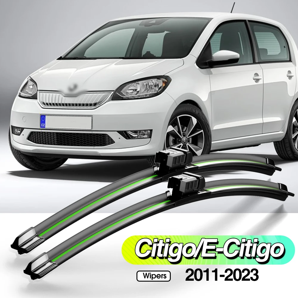 

For Skoda Citigo E-Citigo 2011-2023 2pcs Front Windshield Wiper Blades Windscreen Window Accessories 2013 2014 2017 2018 2020