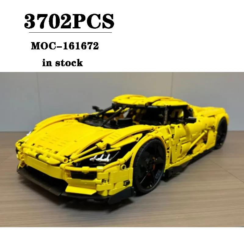 MOC-161672 Nieuwe Cc850 Rode Supercar Splitsing Bouwstenen 3702 Bouwstenen Onderdelen Kinderen Verjaardag Speelgoed Geschenken