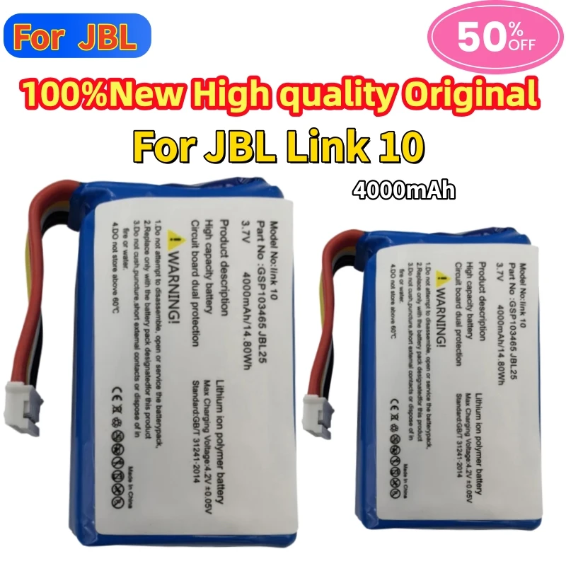 100% High quality Original GSP103465 4000mAh Speaker Battery For JBL Link 10 Loudspeaker Bluetooth Batteries Fast Shipping+Tools