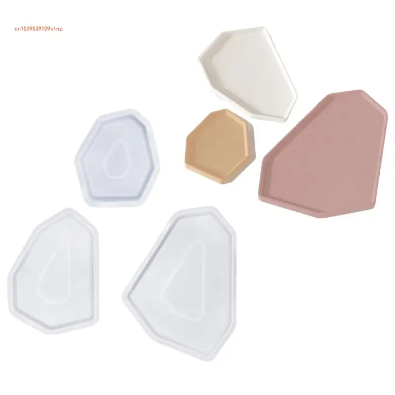 

Large Geometric Sturdy Silicone Tray Molds for Resin and Concrete Craft Supplies Home Decoration Dish Castes Daily Use