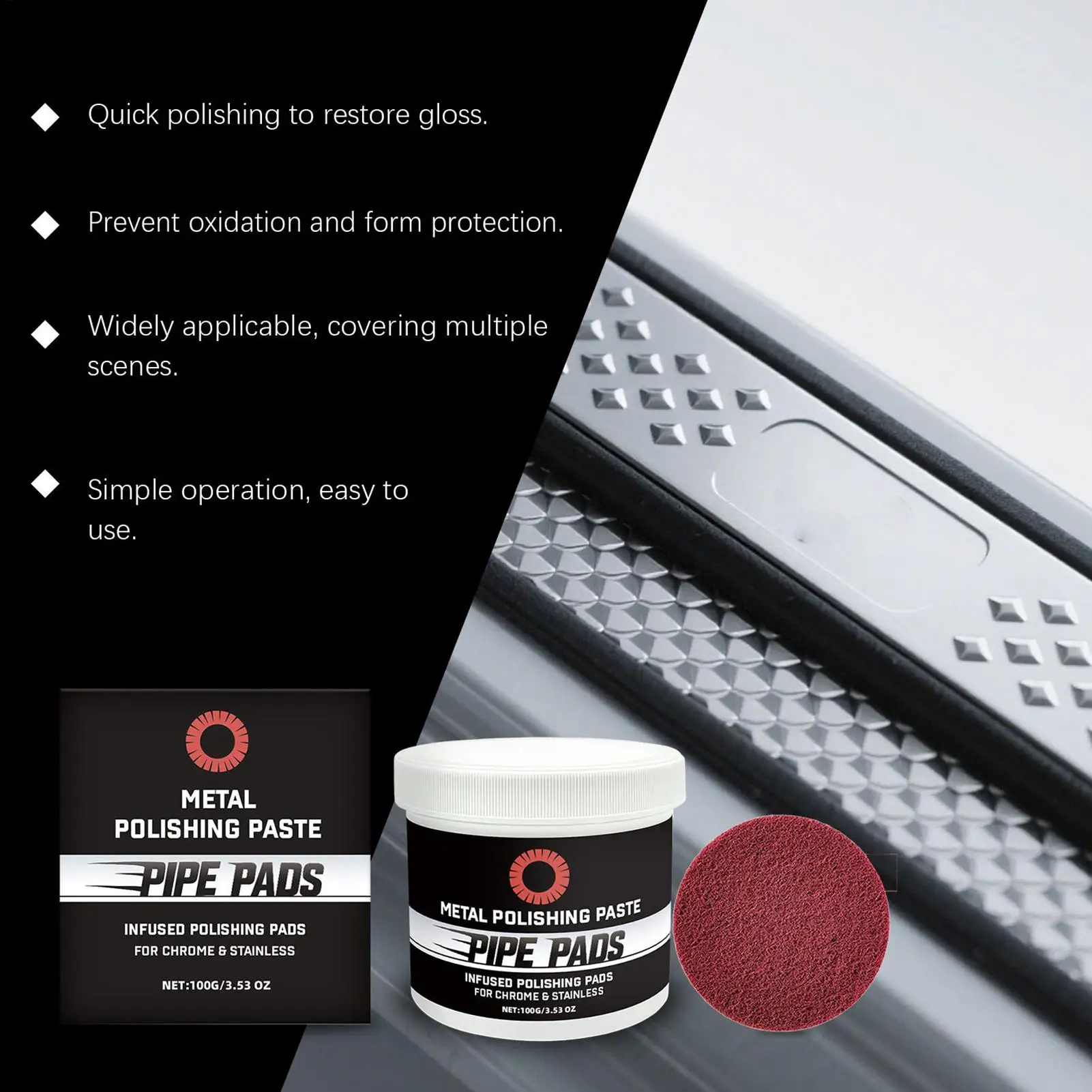 New Metal Polishing and Care Kit: Polishes, removes oxidation, prevents scratches, maintains shine, cleans daily metal surfaces