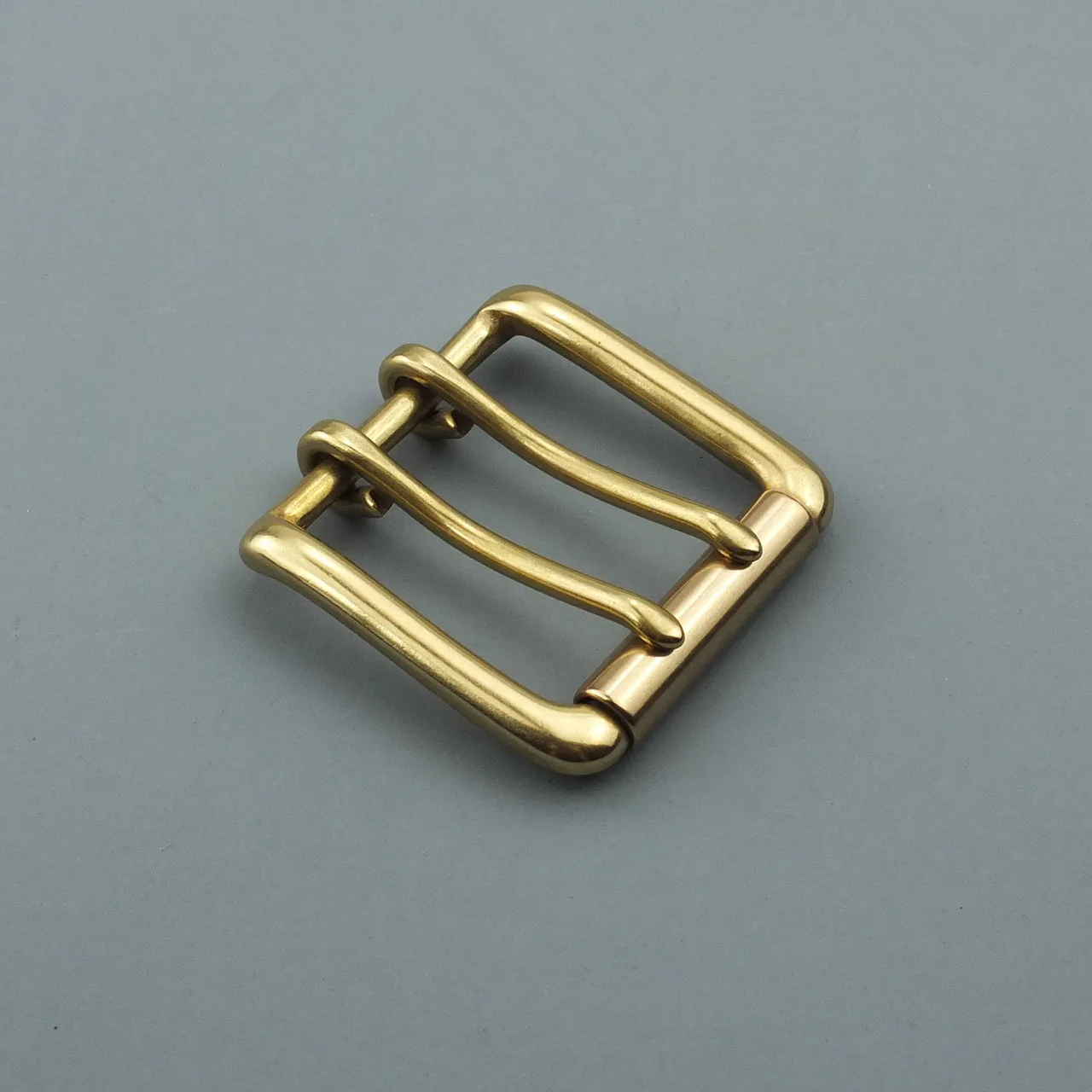 DIY Leather Craft Hardware 38MM Double Pins Buckle For Men BOR Finish Brass Belt Roller Buckle Belt Buckle Accessories