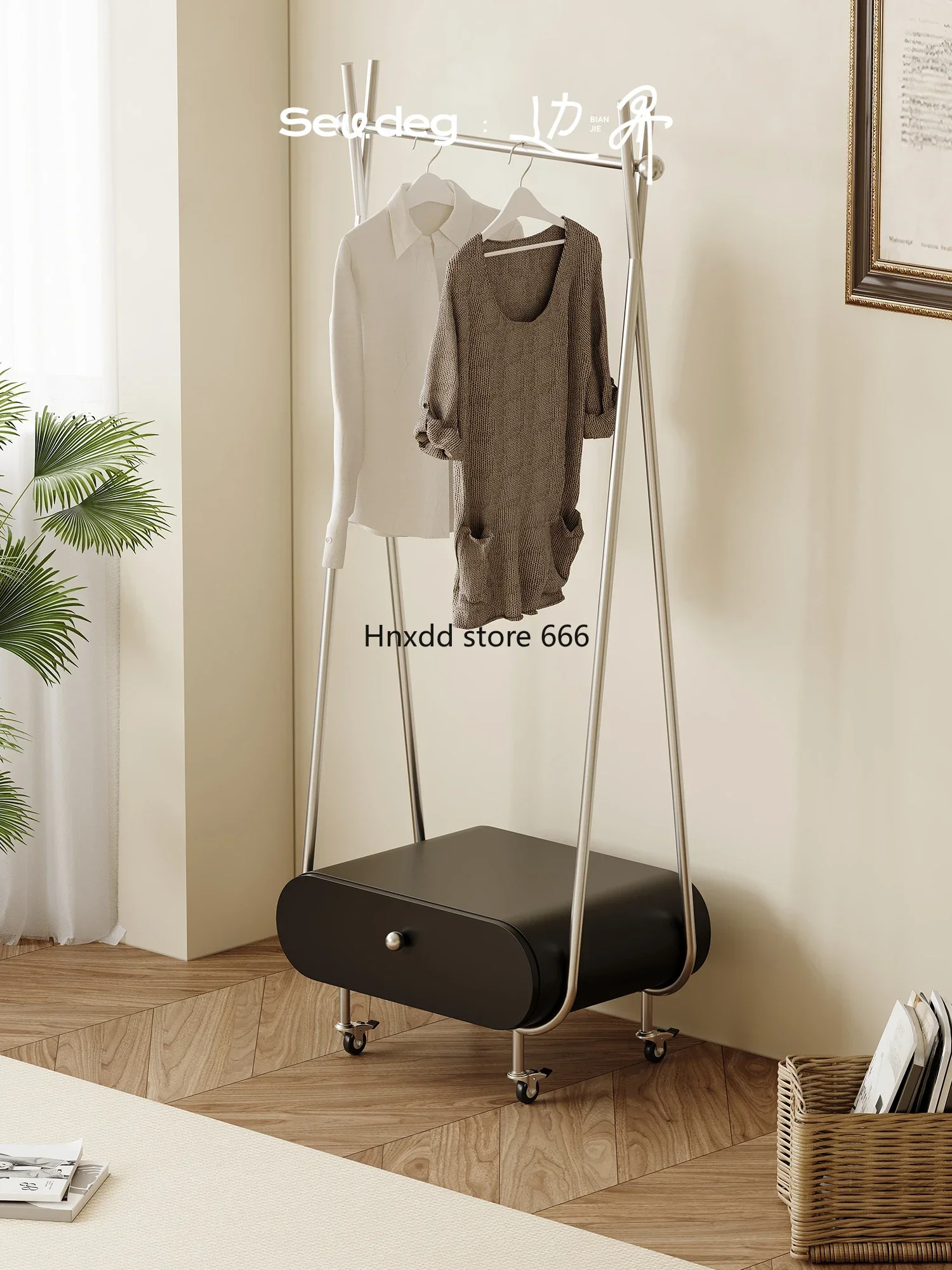 Stainless steel creative storage hanger living room coat rack ins