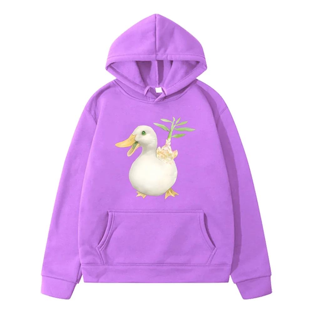 Vegetable Fairy Ginger Duck Hoodies Long Sleeve Comfortable Children Sweatshirt Casual Boys and Girls Hooded Pullovers Kawaii