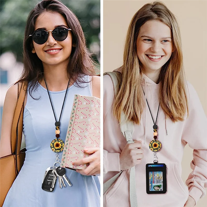 

AED5-Lanyards For Id Badges And Keys, Cute ID Badge Holder With Lanyard, For Women Teacher Nurse