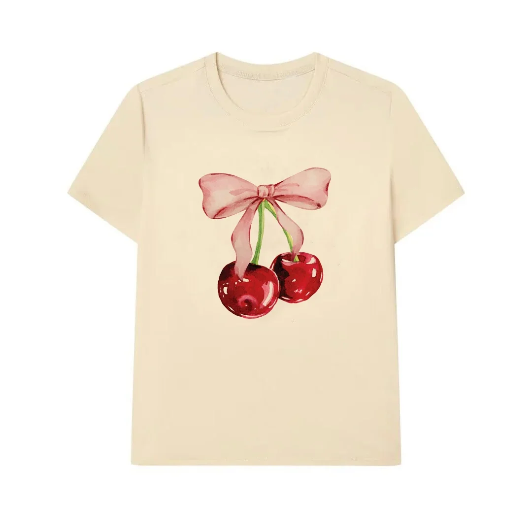 4173-Cherry Summer New Cartoon t-shirt Harajuku manica corta allentato OCasual top donna O collo All Match Casual Tees