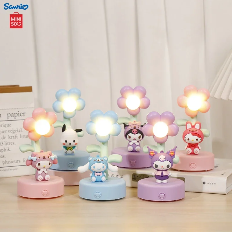 MINISO My Melody Led Nachtlicht Wiederaufladbare Cartoon Cinnamoroll Kawaii Zimmer Ornamente Kuromi