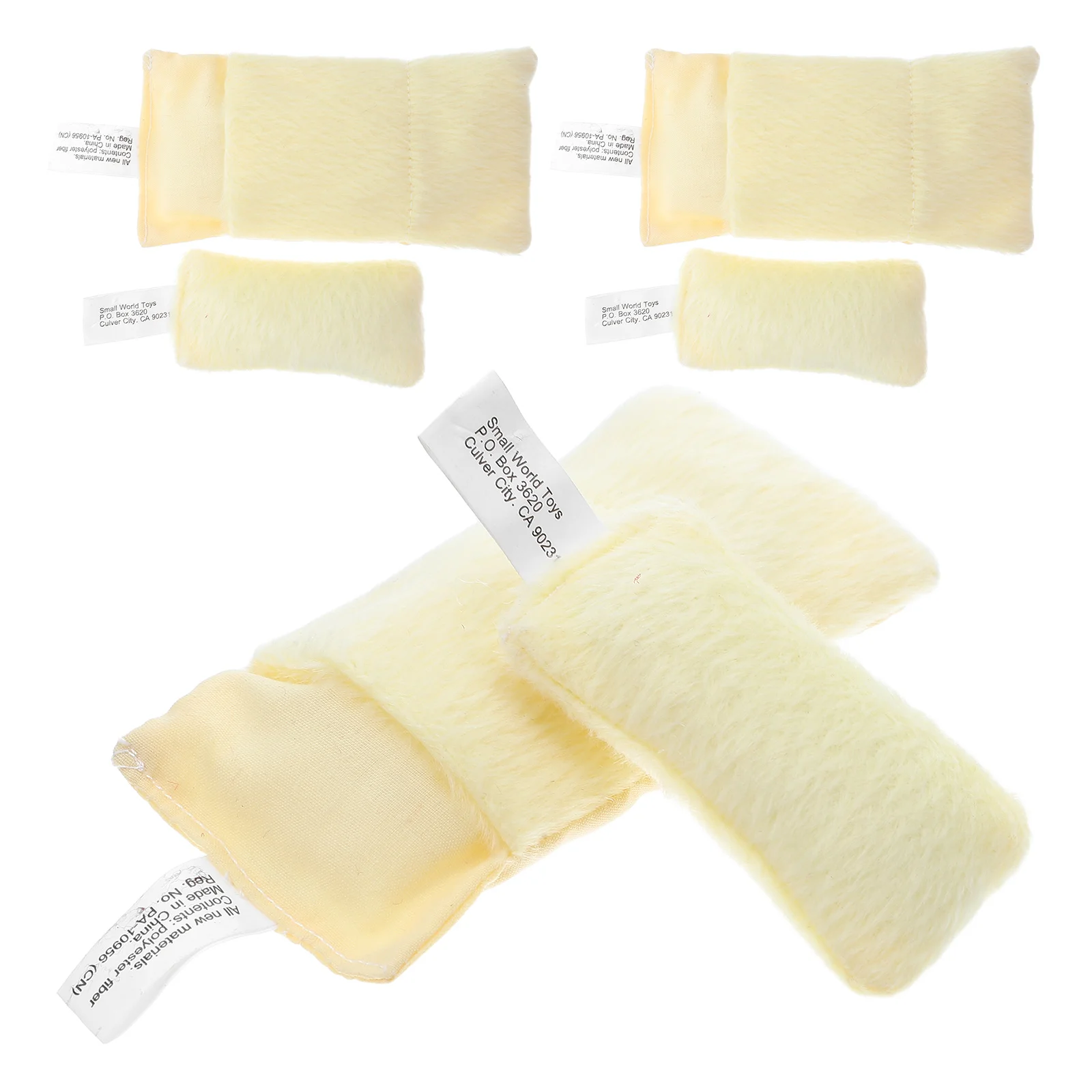 

3 Sets Mini Sleeping Bag and Pillow Dollhouse Miniature Simulated Decorate Fabrics