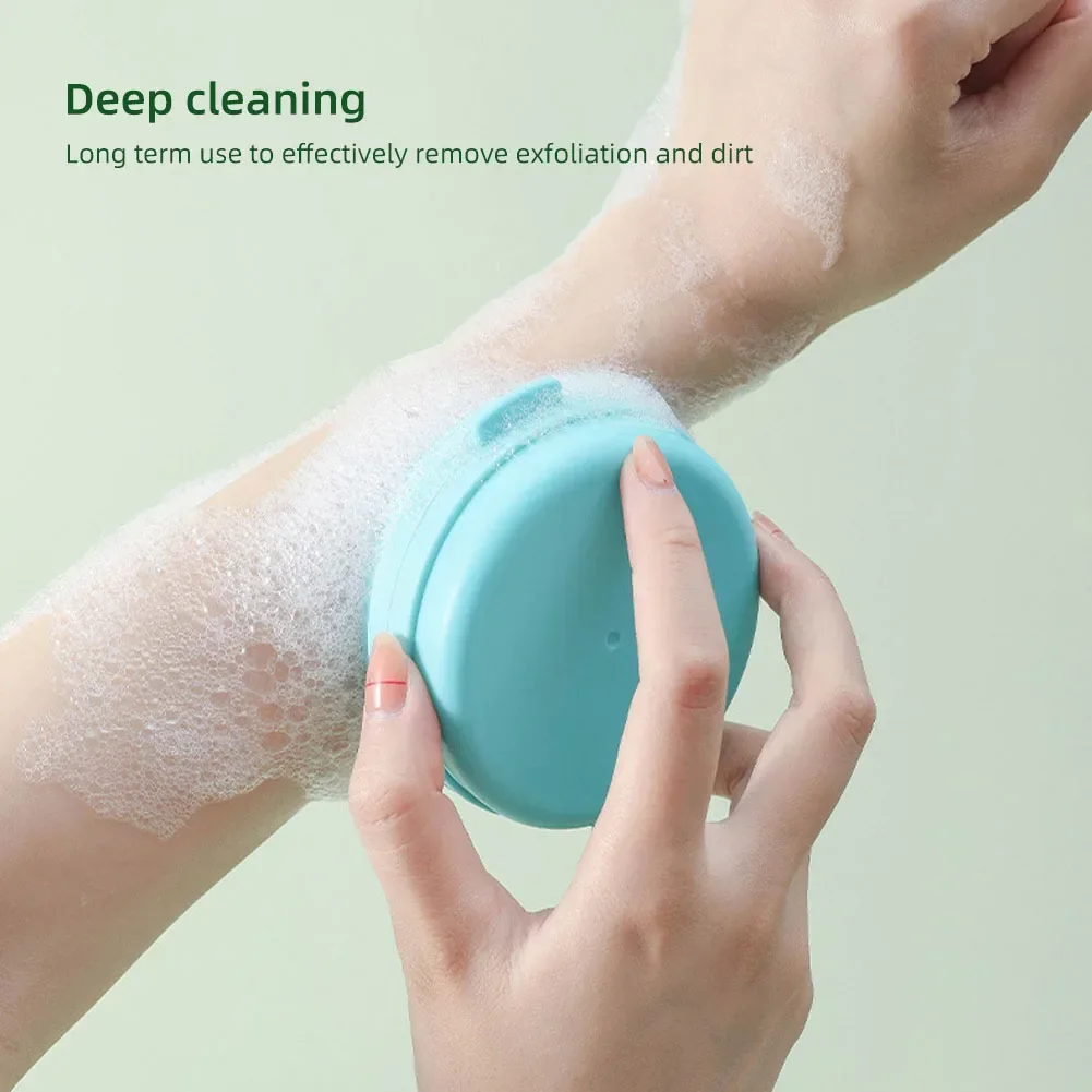 Cepillo de baño portátil para colgar, depurador corporal, estuche de jabón, cepillo de silicona, cepillo táctil para masaje de pelo