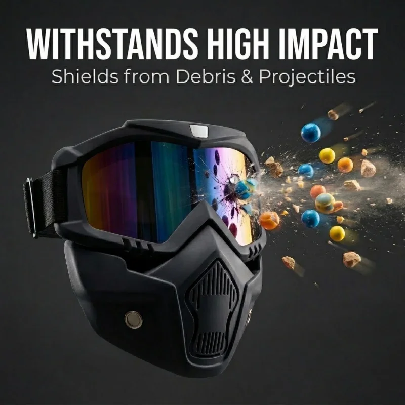 Cycling Dustproof Adjustable Motorcycle Goggles Breathable Full Face Protective Sunglasses Riding Outdoor Sport Windproof Mask