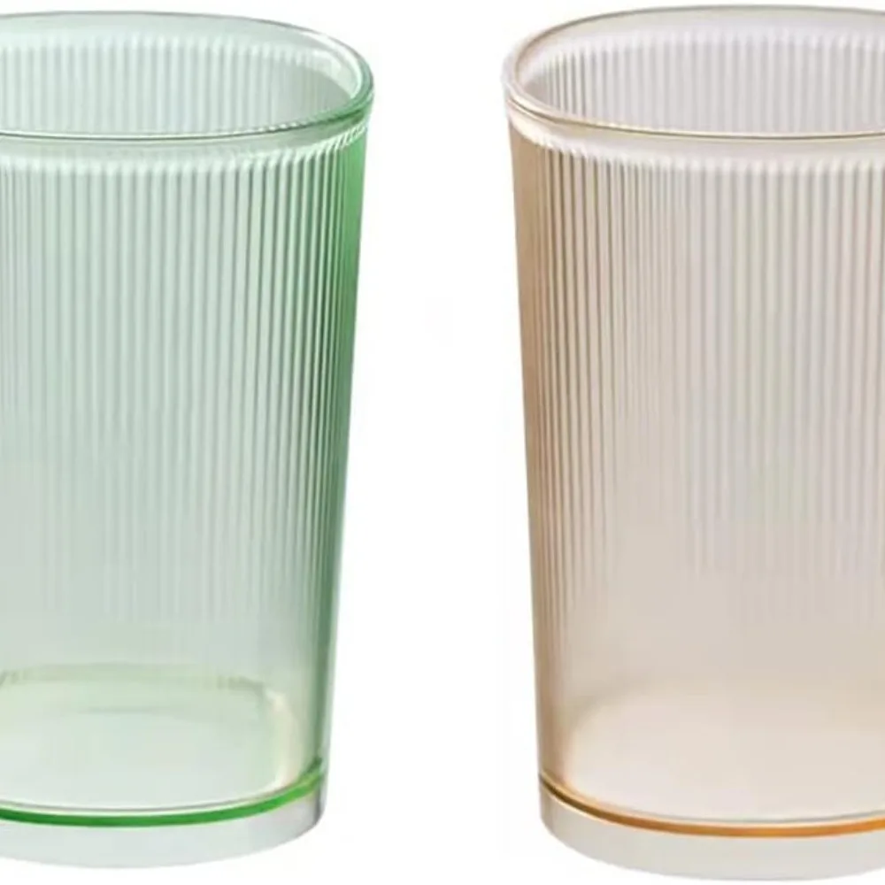 

Plastic Toothbrush Holder, Tumbler Cup, Bathroom Cups,Makeup Brush Holder,Set of 2 Reusable Drinking Glasses.