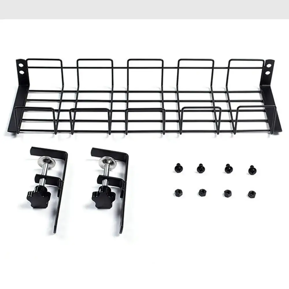 Under Table Storage Rack Metal Cable Management Tray Home Office Desk Wire Organizer No Punching Socket Storage Accessories