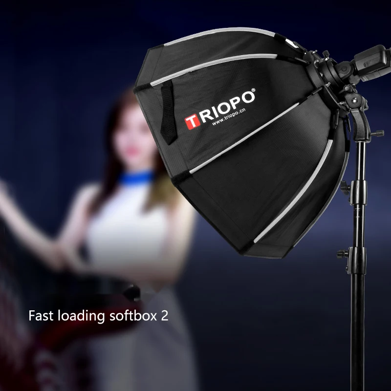 Triopo 55 سنتيمتر 65 سنتيمتر 90 سنتيمتر 120 سنتيمتر Speedlite المحمولة المثمن مظلة سوفت بوكس + العسل شبكة في الهواء الطلق فلاش صندوق لينة لكانون Godox