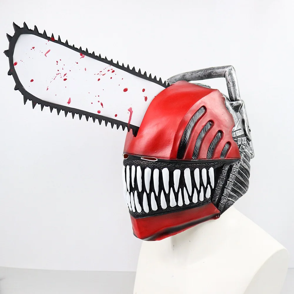 Komiksy grozy Chainsaw Man Lateksowa maska na głowę na Dzień Dziwaka Halloweenowa maska do odgrywania ról Cosplay Terror Nakrycie głowy Dekoracje Rekwizyty