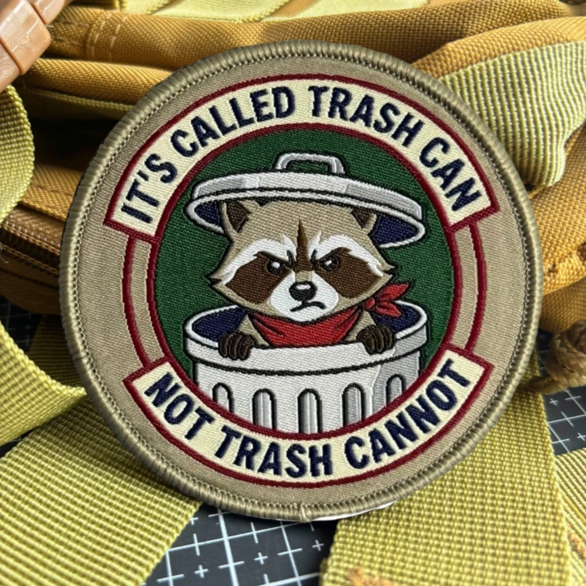 It's Called Trash Can, Not Trash Cannot Morale Tactical Military Army Backpack Sticker Raccoon Embroidered Hook & Loop Patches