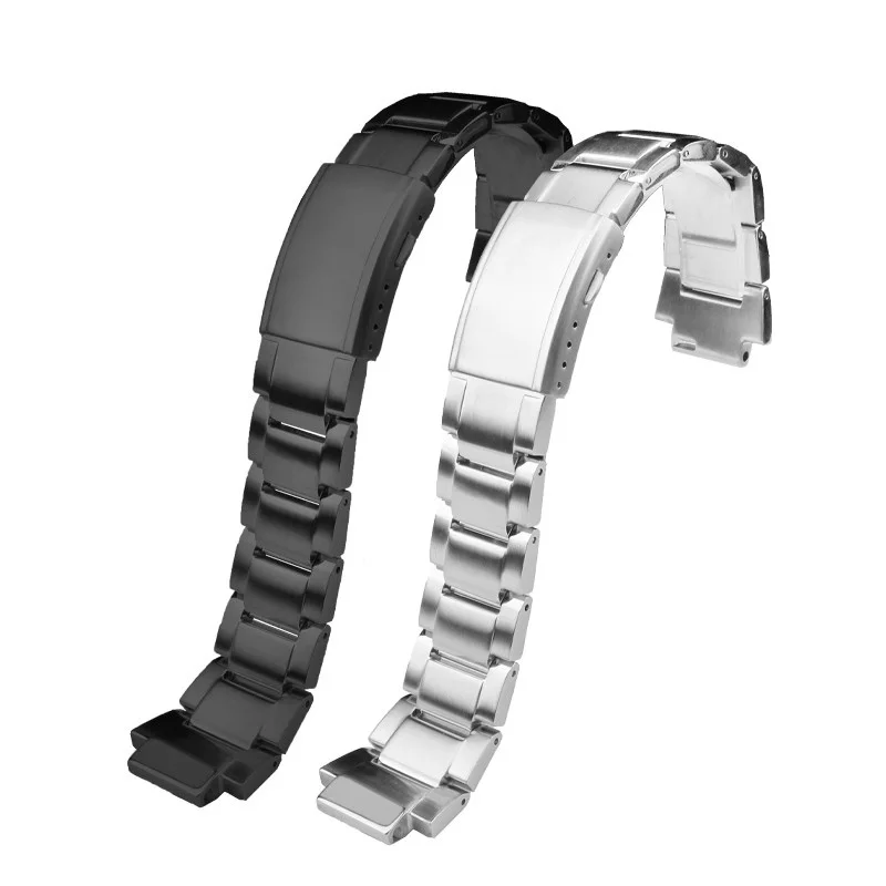 24x16m Quick release Chain For Casio G-SHOCK GST-B200 strap gstb200 stainless steel watchband Folding buckle metal Men bracelet