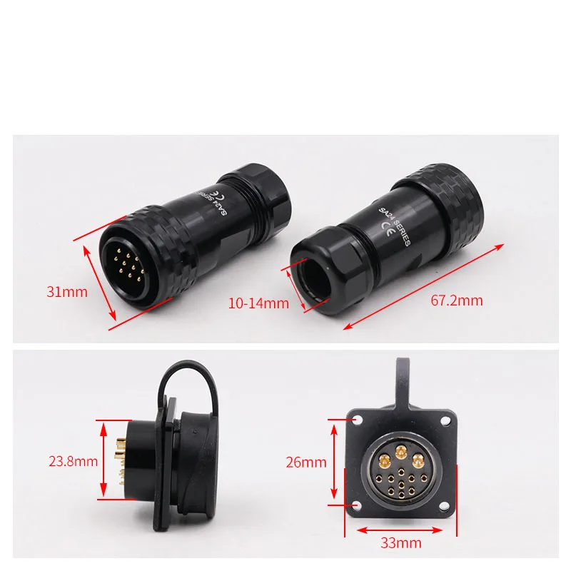 ل WEIPU الطيران التوصيل والجوز/مقبس مربع SA24 2/3/4/9/10/12/19Pin الصناعية موصل مقاوم للمياه دفع في قفل سريع