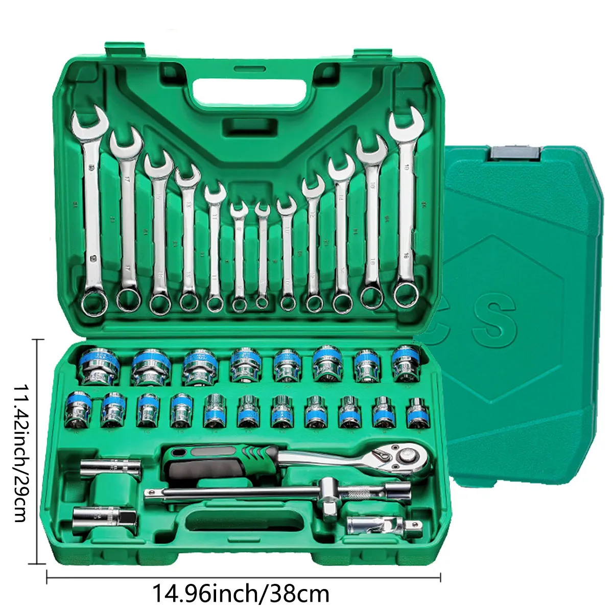 Socket Wrench Ratchet Set, Conjunto de Ferramentas Mecânicas, Broca, Adequado para Reparação Automotiva, Uso Doméstico, 37 Pcs