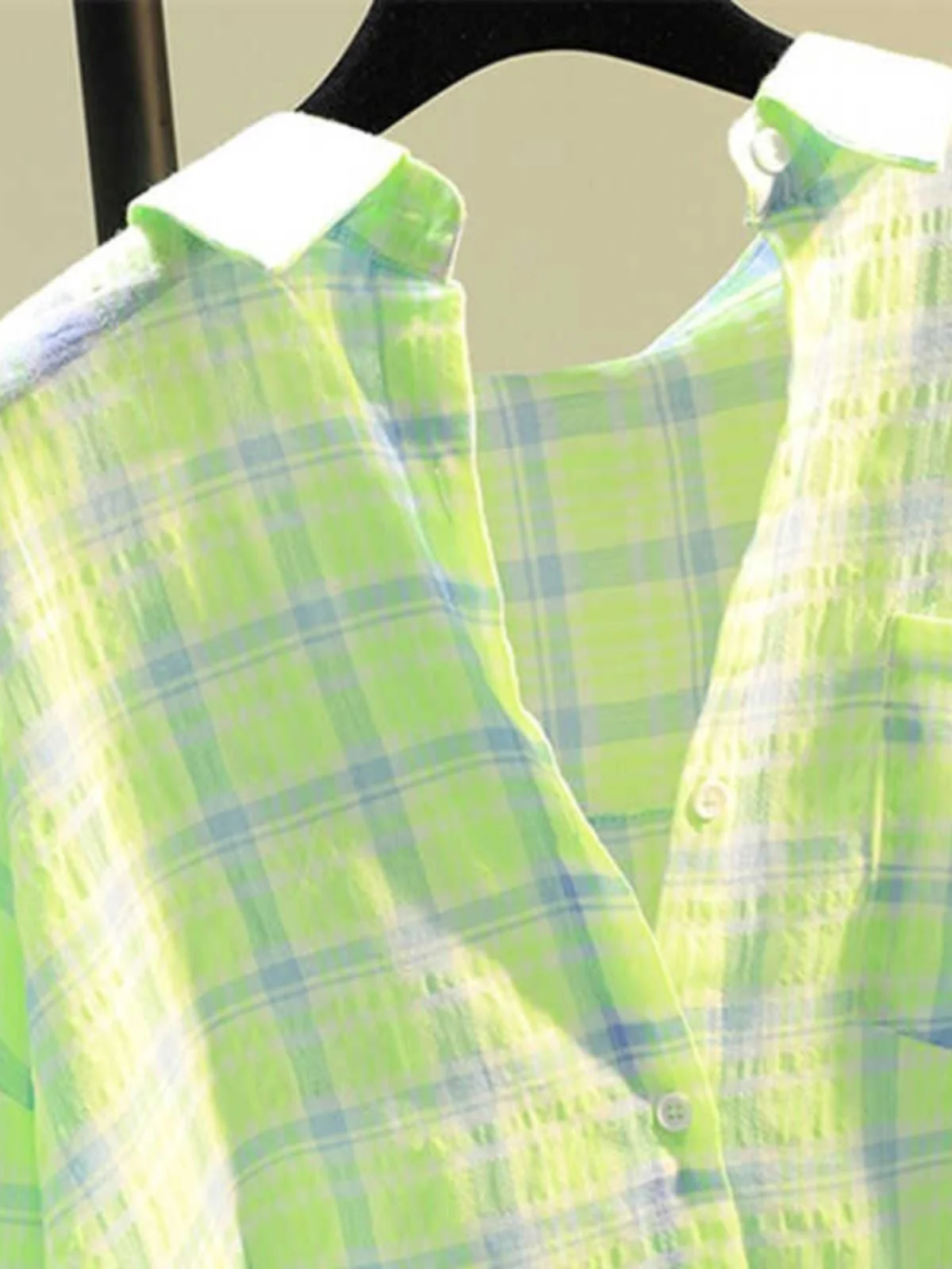 Talla grande 2300 Pou Cheered Protección solar informal para mujer irt Primavera Otoño Suelto Adelgazante Versátil Largo Sve C...