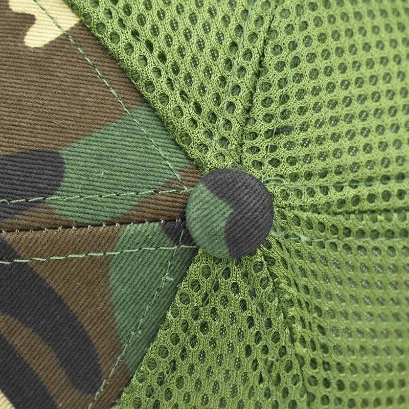 Men’s Tactical Mesh Trucker Hat, Camouflage Outdoor Baseball Cap with Removable Embroidered Patch, Adjustable Snap‑Back Sun Hat