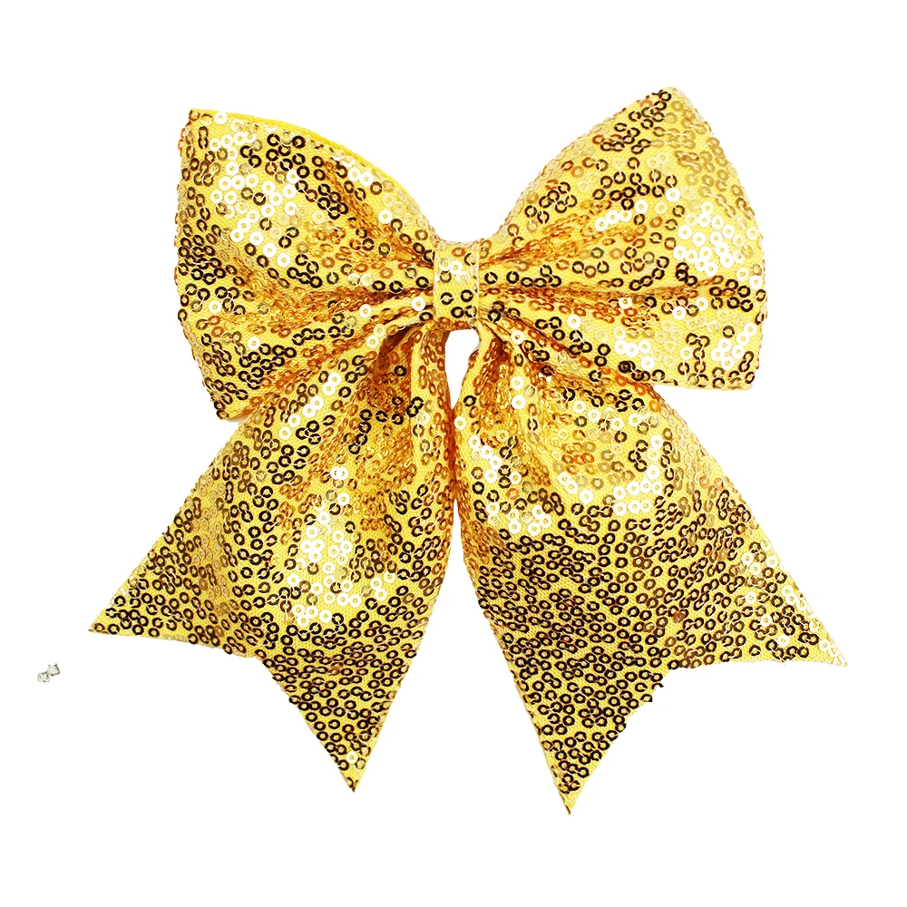 

12 шт./лот, 8-дюймовые радужные блестящие заколки-крокодилы/эластичные большие заколки для волос для девочек, банты для черлидинга, заколки-бантики, аксессуары для волос для детей