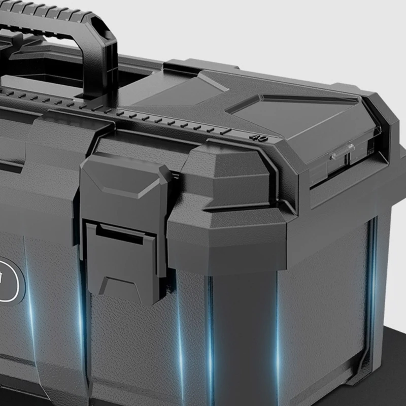 Portable Double Layer Essential Tool Box Maintenance Tool Storage Box with Removable Tray Carrying Case for Tool Protect