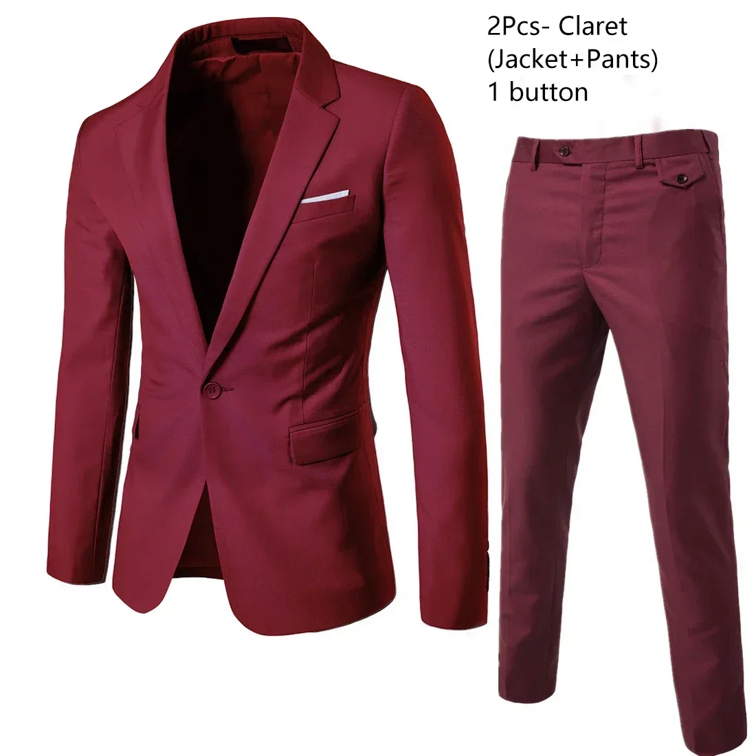 ZHUOLIN Men Suit 3-Piece Black 3