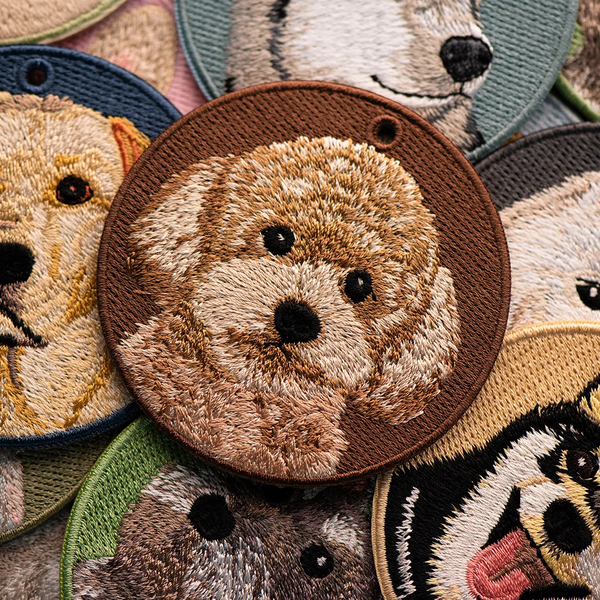 1 Piece Embroidered Dog Patch Key Chain - Cute Pet Themed Durable Keychain Key Ring for Easy Attachment - view 5