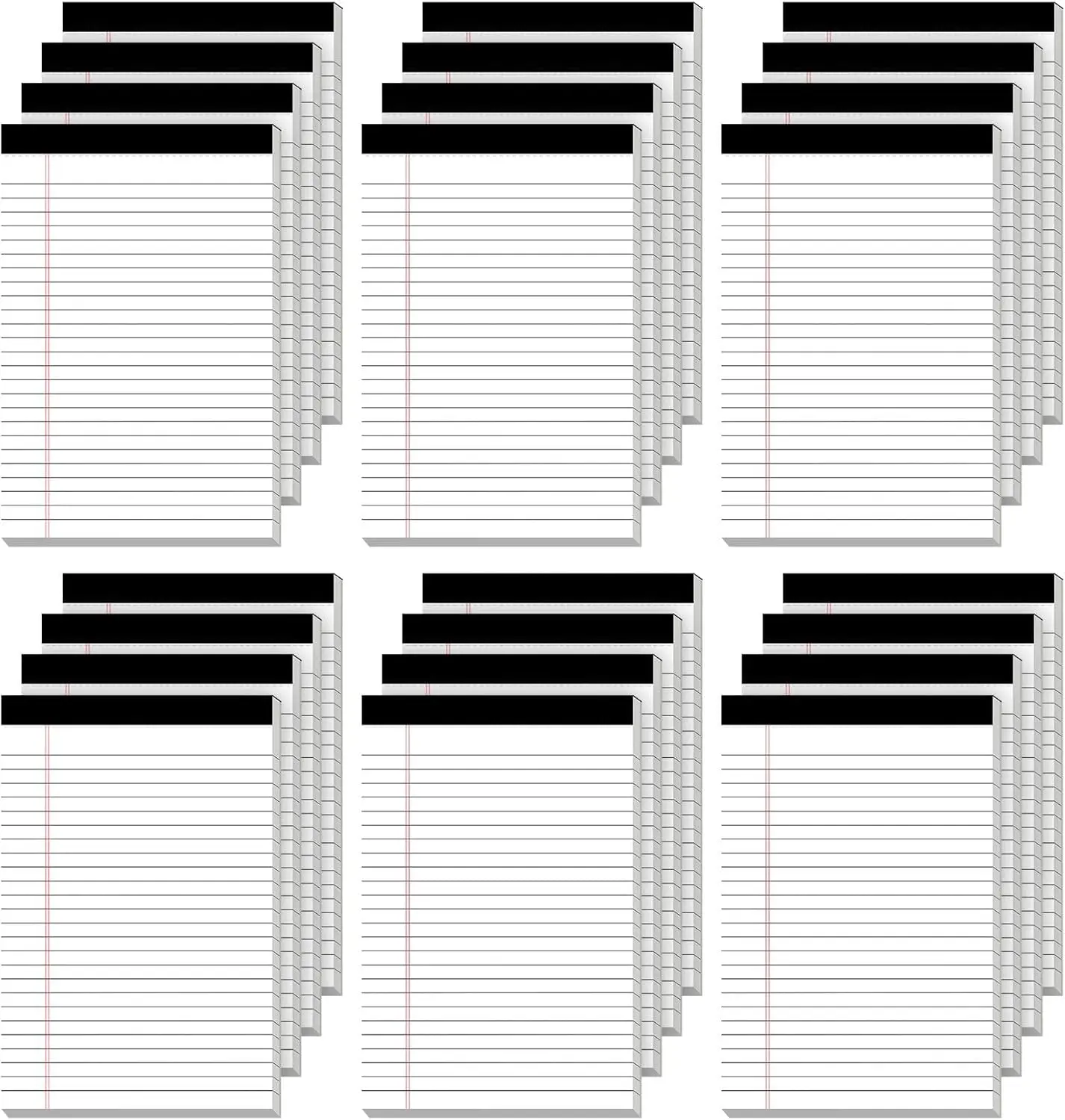 

24 Pack Legal Pads 5x8, Note Pads College Ruled 30 Sheets, Perforated Pages, Heavyweight 80GSM Paper for Home Office School
