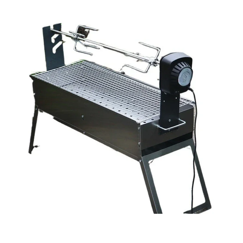 BBQ grill, outdoor roast lamb leg household electric small roast fish tool, outdoor automatic rotation roast