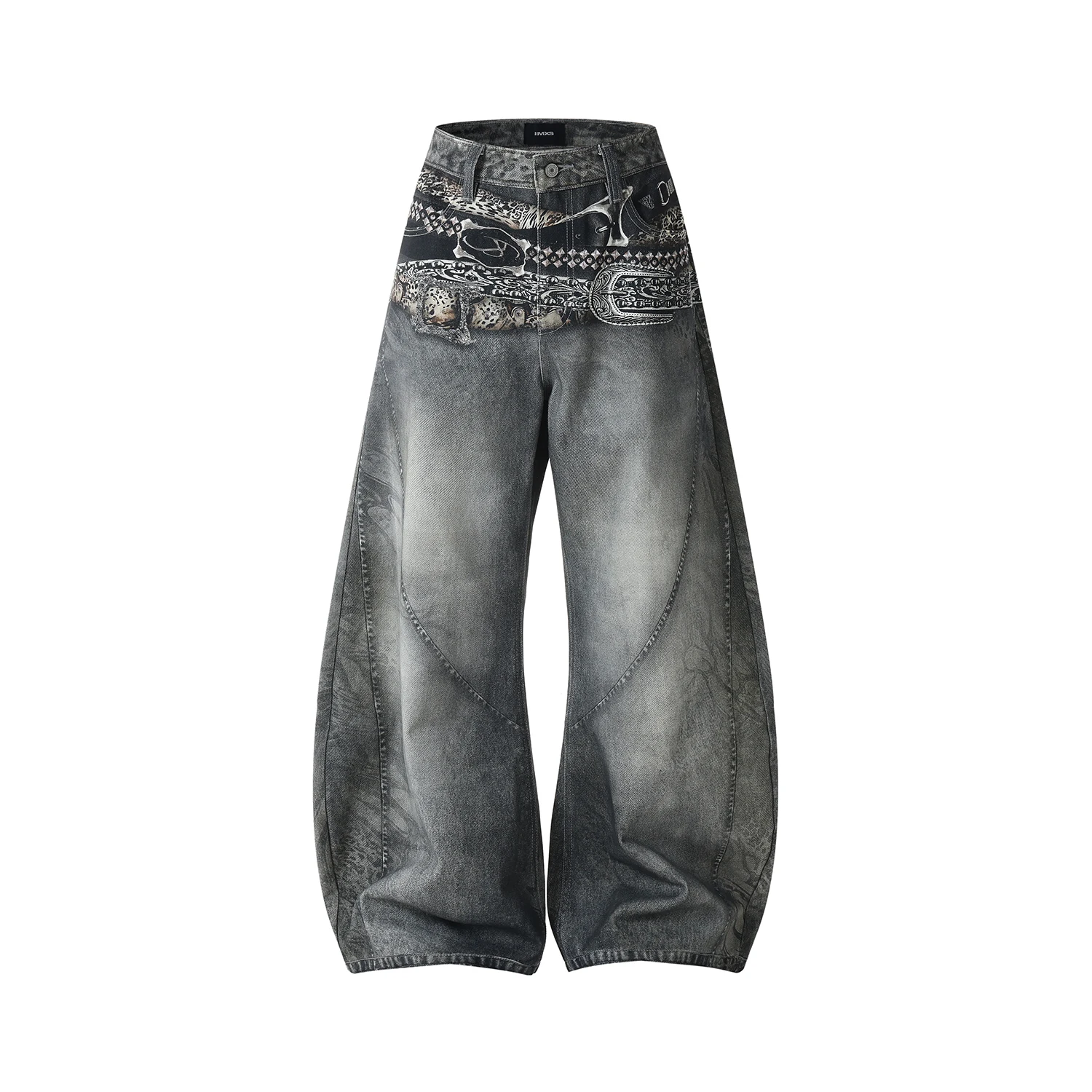 

CHIC Gothic Print Baggy Jeans Women Street Harajuku Hip Hop Vintage High Waist Jeans Woman Clothing Wide Leg Men Jeans Y2k Pants