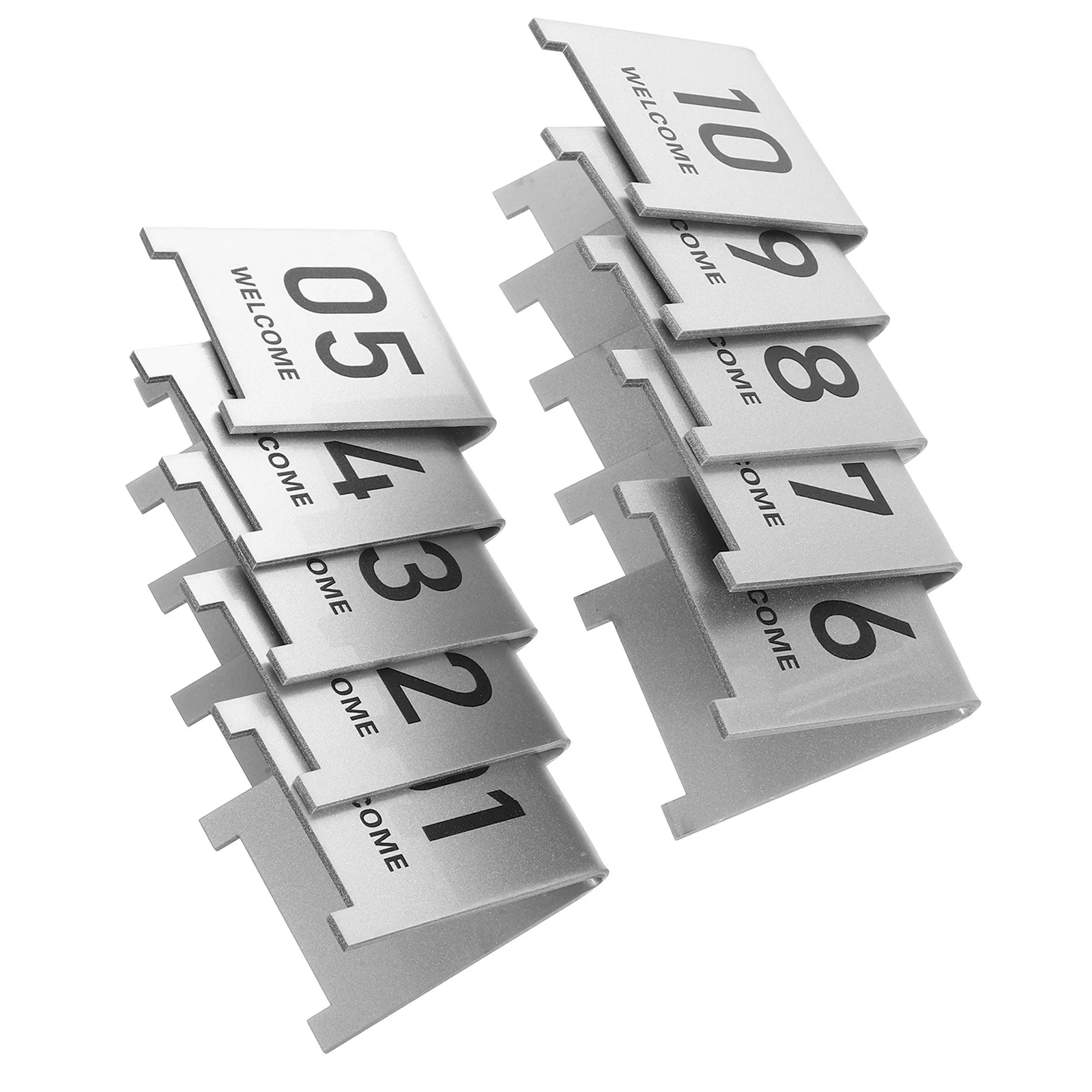 

10Pcs Acrylic Restaurant Table Number Markers V Shaped Reusable Tent Signs for Banquet Wedding Reception Party Use