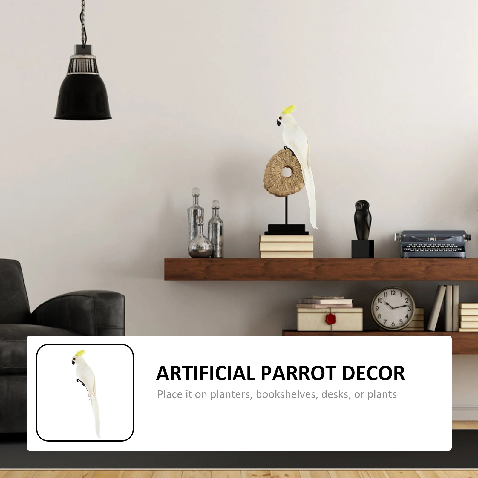 

1pc Artificial Parrot Decor Simulation Feathered Bird Garden Realistic Outdoor Decoration For Yard Planter Wall Pendant Fence