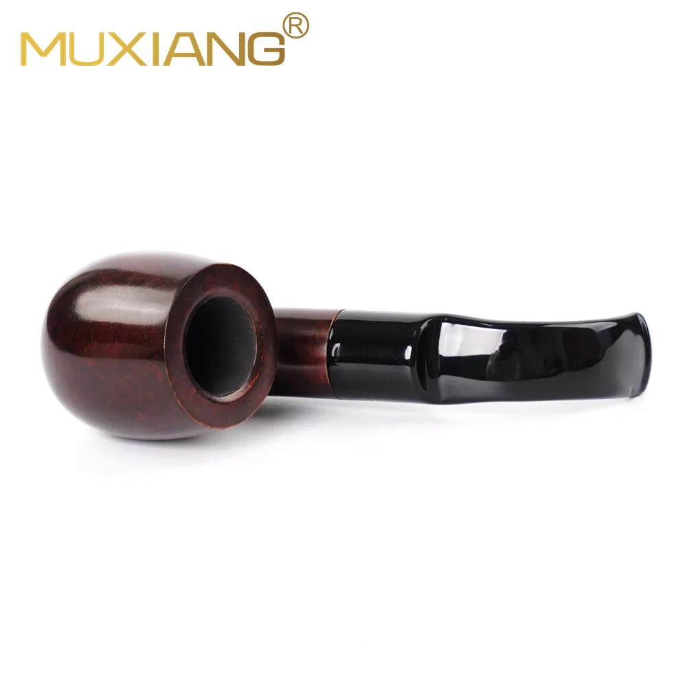 MXUIANG handmade curved handle tobacco pipe Hungarian shaped pipe Oom Paul Briar wood pipe Heather tobacco pipe father day gift