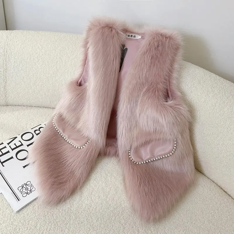 Winter Faux Fur Coat for Women Autumn and Winter New Korean Gentle and Youthful Style Reducing Age Fur Vest Slimming Effect