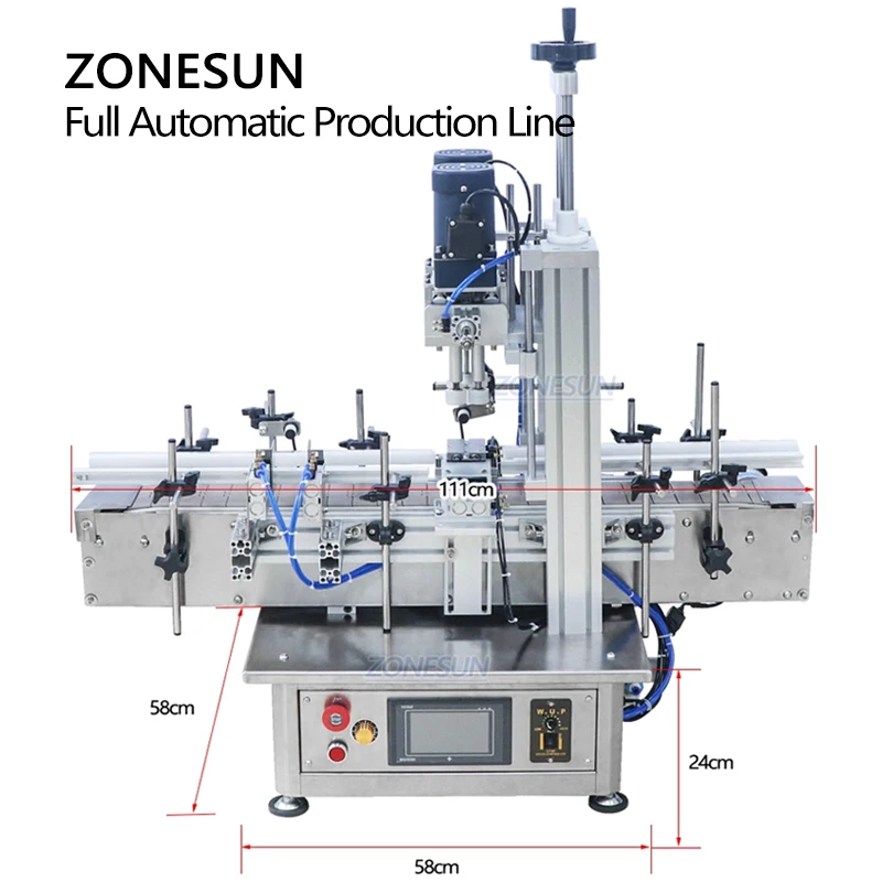 ZONESUN piccola bottiglia da tavolo liquido per bevande olio pompa magnetica riempimento tappatura etichettatrice linea di produzione